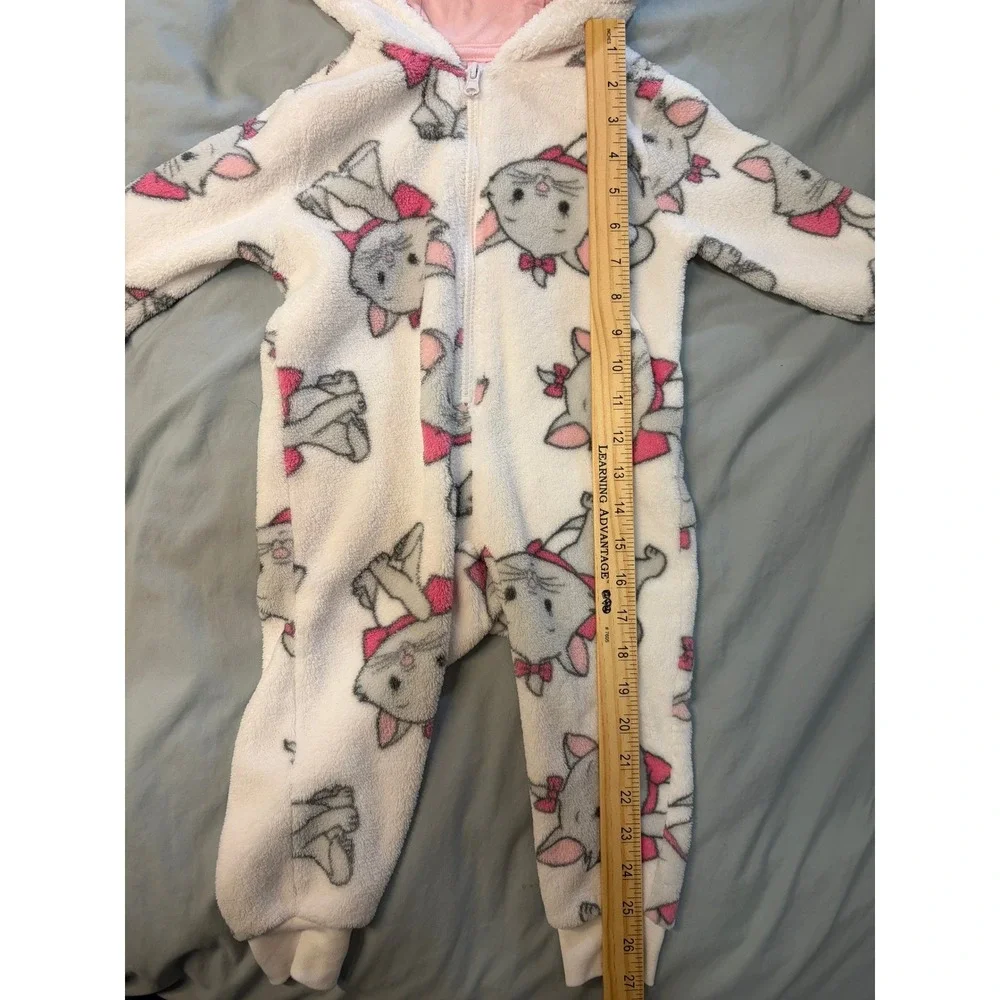 Disney Marie Aristocats Fleece Hooded Pajama Sleeper Costume Baby Size 2T